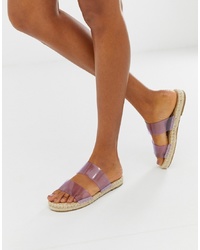 Светло-фиолетовые резиновые сандалии на плоской подошве от ASOS DESIGN
