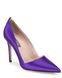 Светло-фиолетовые сатиновые туфли
