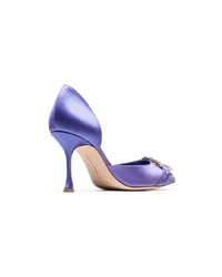 Светло-фиолетовые сатиновые туфли от Manolo Blahnik