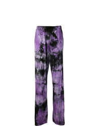 Светло-фиолетовые спортивные штаны с принтом тай-дай