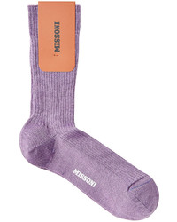 Светло-фиолетовые шерстяные носки