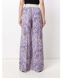 Светло-фиолетовые широкие брюки с цветочным принтом от Twin-Set