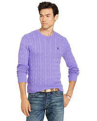 Светло-фиолетовый вязаный свитер