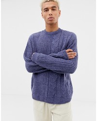 Мужской светло-фиолетовый вязаный свитер от ASOS DESIGN
