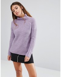 Женский светло-фиолетовый вязаный свитер от Fashion Union