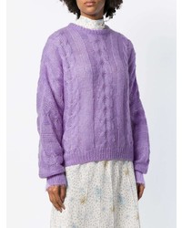 Женский светло-фиолетовый вязаный свитер от Miu Miu