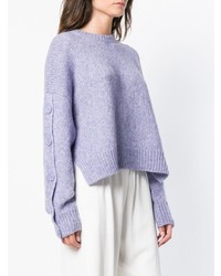 Светло-фиолетовый вязаный свободный свитер от Sport Max Code