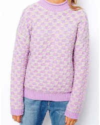Светло-фиолетовый вязаный свободный свитер от Asos