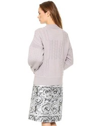 Светло-фиолетовый вязаный свободный свитер