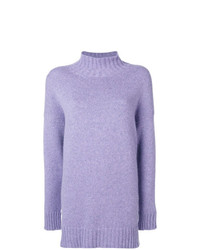 Светло-фиолетовый вязаный свободный свитер от Pringle Of Scotland