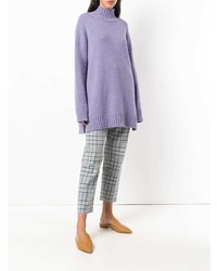 Светло-фиолетовый вязаный свободный свитер от Pringle Of Scotland