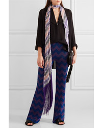 Женский светло-фиолетовый вязаный шарф от Missoni