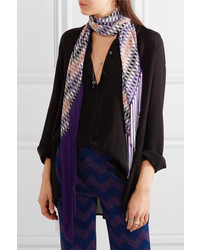 Женский светло-фиолетовый вязаный шарф от Missoni