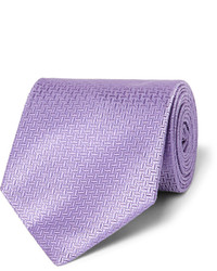 Светло-фиолетовый галстук в вертикальную полоску
