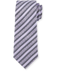 Светло-фиолетовый галстук в горизонтальную полоску