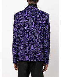 Мужской светло-фиолетовый двубортный пиджак от Moschino