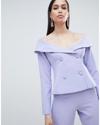 Женский светло-фиолетовый двубортный пиджак от Lavish Alice