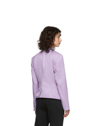 Женский светло-фиолетовый двубортный пиджак от Pyer Moss