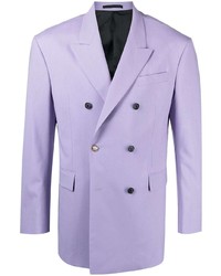 Мужской светло-фиолетовый двубортный пиджак от Versace