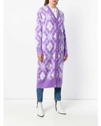 Светло-фиолетовый длинный кардиган от Miu Miu
