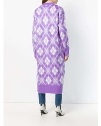 Светло-фиолетовый длинный кардиган от Miu Miu