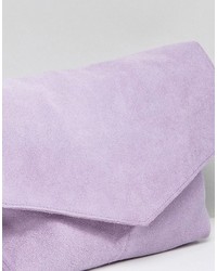Светло-фиолетовый замшевый клатч от Asos