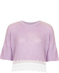 Светло-фиолетовый короткий свитер