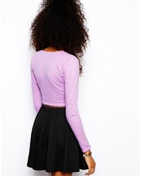 Светло-фиолетовый короткий свитер от Motel