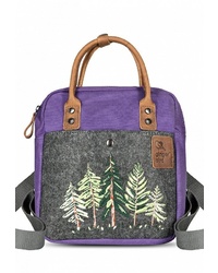 Женский светло-фиолетовый рюкзак из плотной ткани с принтом от Ginger Bird