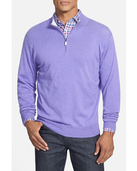Светло-фиолетовый свитер с воротником на молнии