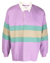 Мужской светло-фиолетовый свитер с воротником поло с принтом от Story Mfg.