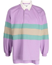 Мужской светло-фиолетовый свитер с воротником поло с принтом от Story Mfg.