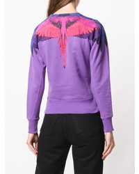 Женский светло-фиолетовый свитер с круглым вырезом с принтом от Marcelo Burlon County of Milan