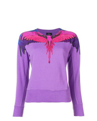 Женский светло-фиолетовый свитер с круглым вырезом с принтом от Marcelo Burlon County of Milan