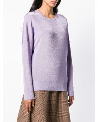 Женский светло-фиолетовый свитер с круглым вырезом от Laneus
