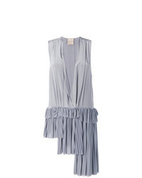 Светло-фиолетовый топ без рукавов со складками