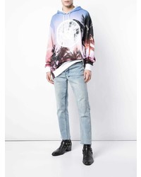 Мужской светло-фиолетовый худи с принтом от Balmain