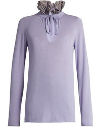 Светло-фиолетовый шерстяной свитер