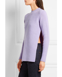 Женский светло-фиолетовый шерстяной свитер от Carven