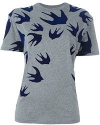 Женская серая бархатная футболка от McQ by Alexander McQueen