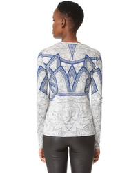 Серая блузка с принтом от Herve Leger