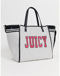 Серая большая сумка из плотной ткани с принтом от Juicy Couture