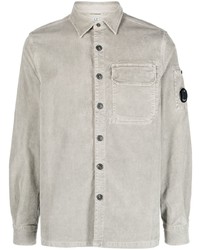 Мужская серая вельветовая рубашка с длинным рукавом от C.P. Company