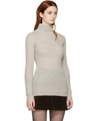 Женская серая водолазка из мохера от Balmain