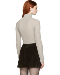 Женская серая водолазка из мохера от Balmain