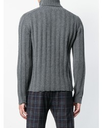 Мужская серая вязаная водолазка от Mp Massimo Piombo