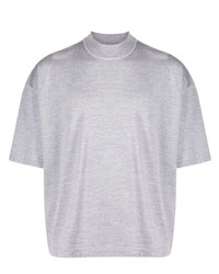 Мужская серая вязаная футболка с круглым вырезом от Jil Sander