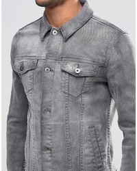 Мужская серая джинсовая куртка от Asos