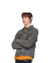 Мужская серая джинсовая куртка от Off-White