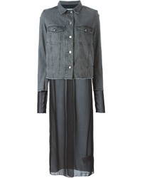 Женская серая джинсовая куртка от MM6 MAISON MARGIELA